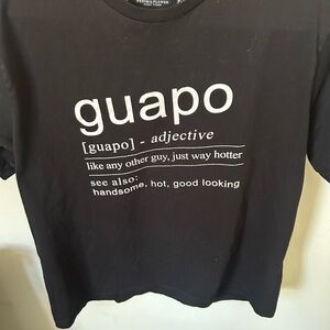 Denim & Flower Black Tee with Red Trim